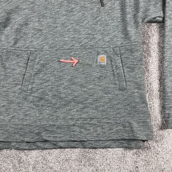 Carhartt Hoodie Womens Small Relaxed Fit Sweatshirt Outdoors Utility Green - Picture 4 of 15